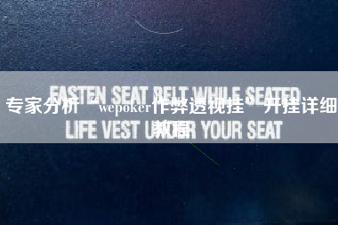 专家分析“wepoker作弊透视挂”开挂详细教程